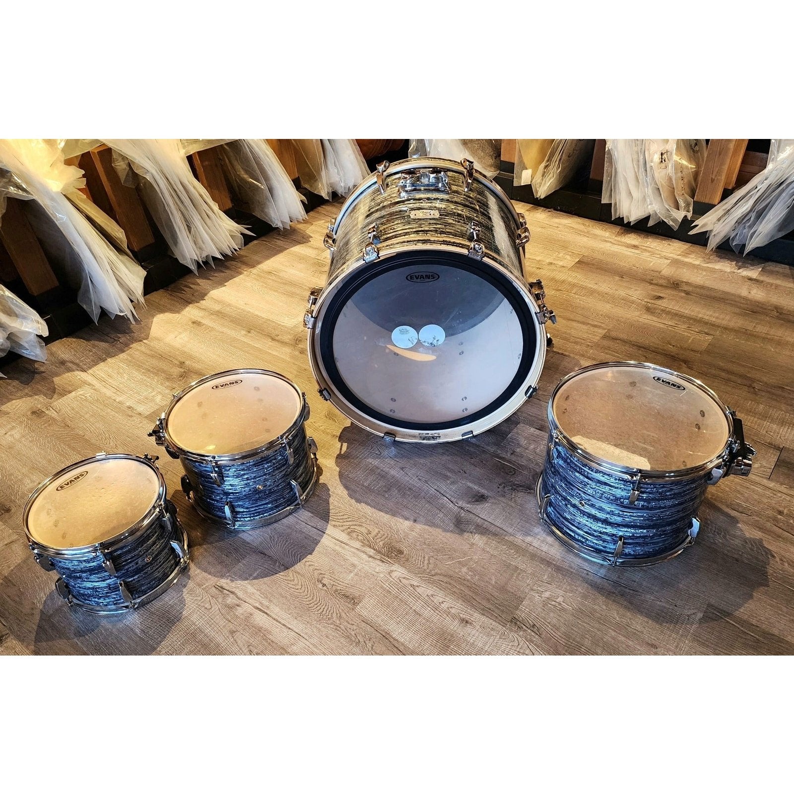 Used Pearl Export EXR 4pc Drum Set Strata Black