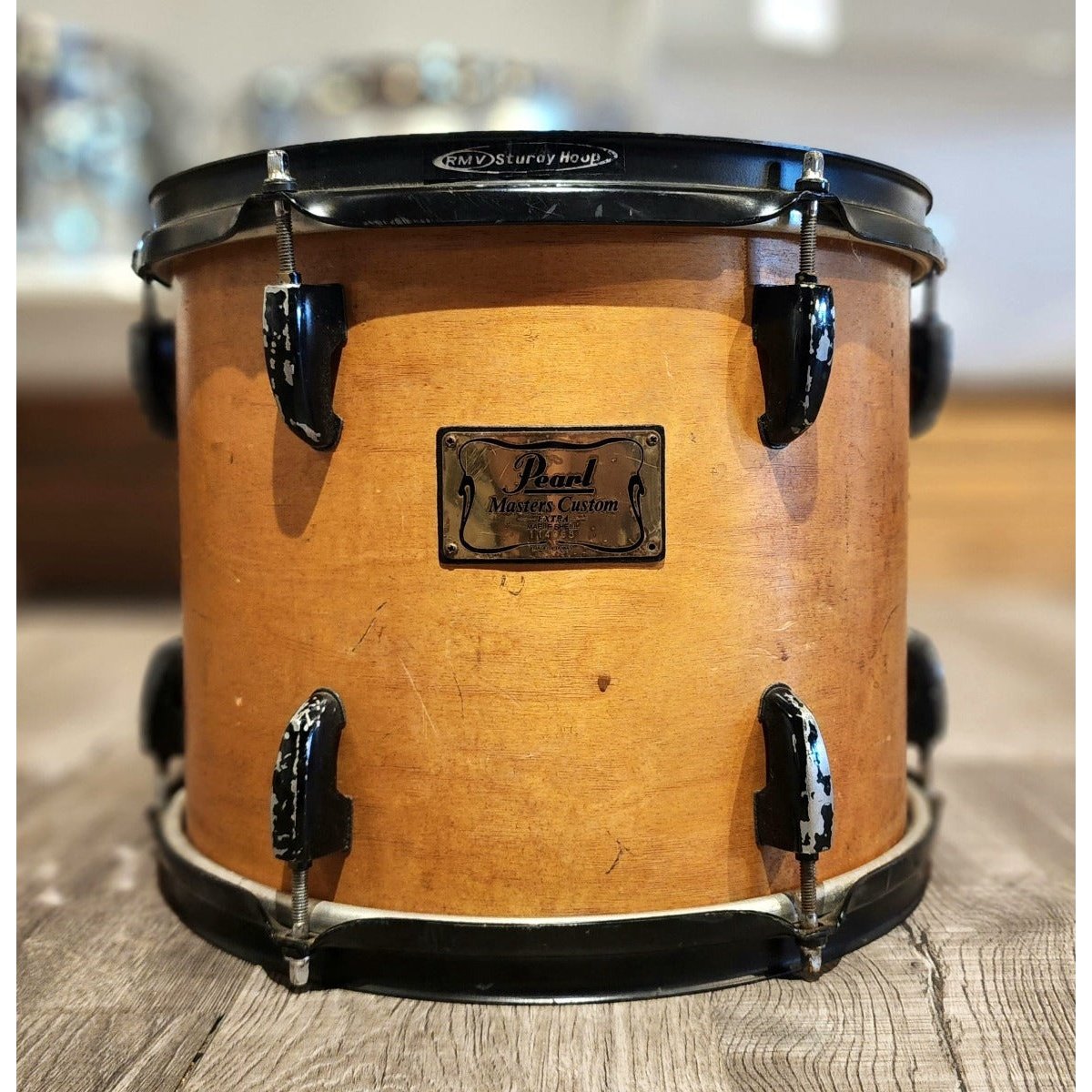 Used Pearl Masters Custom Extra Maple Shell Tom 12x10 Natural w/Black Hardware