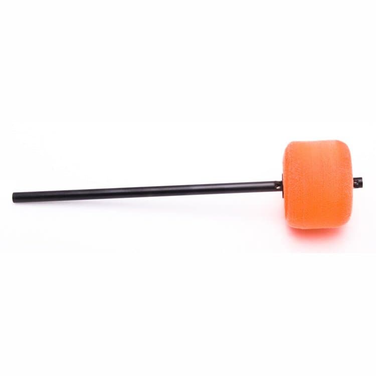 Danmar Orange Felt Bass Drum Beater, Black Shaft, 9 Total Length