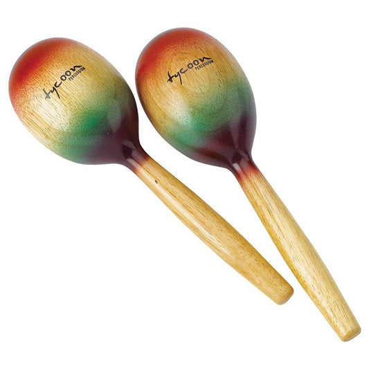 Tycoon Percussion Wooden Maracas - Rainbow Finish