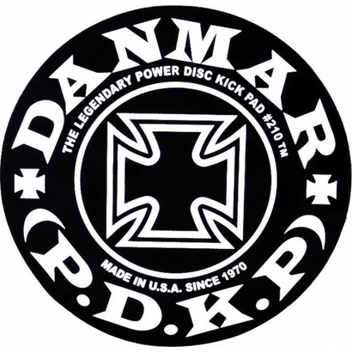 Danmar Bass Drum Single Impact Pad w/Iron Cross Graphic