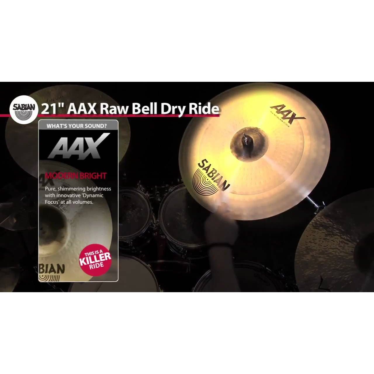Sabian AAX Raw Bell Dry Ride Cymbal 21