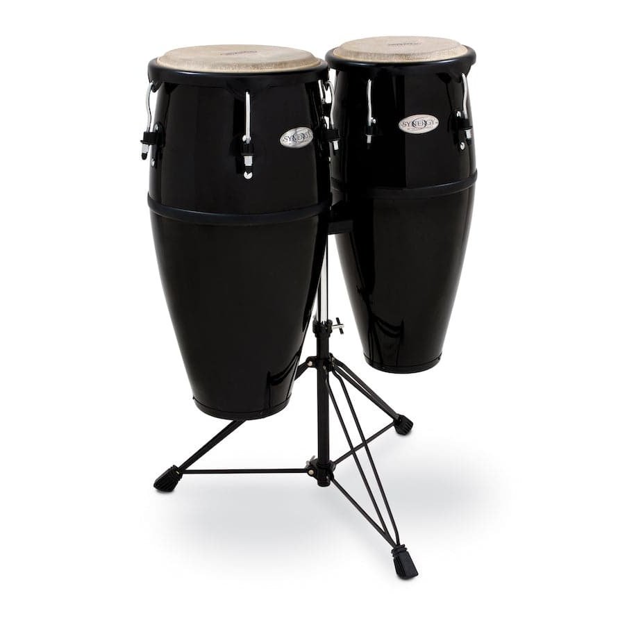 Toca Synergy Series Fiberglass Conga Set with Stand - Black