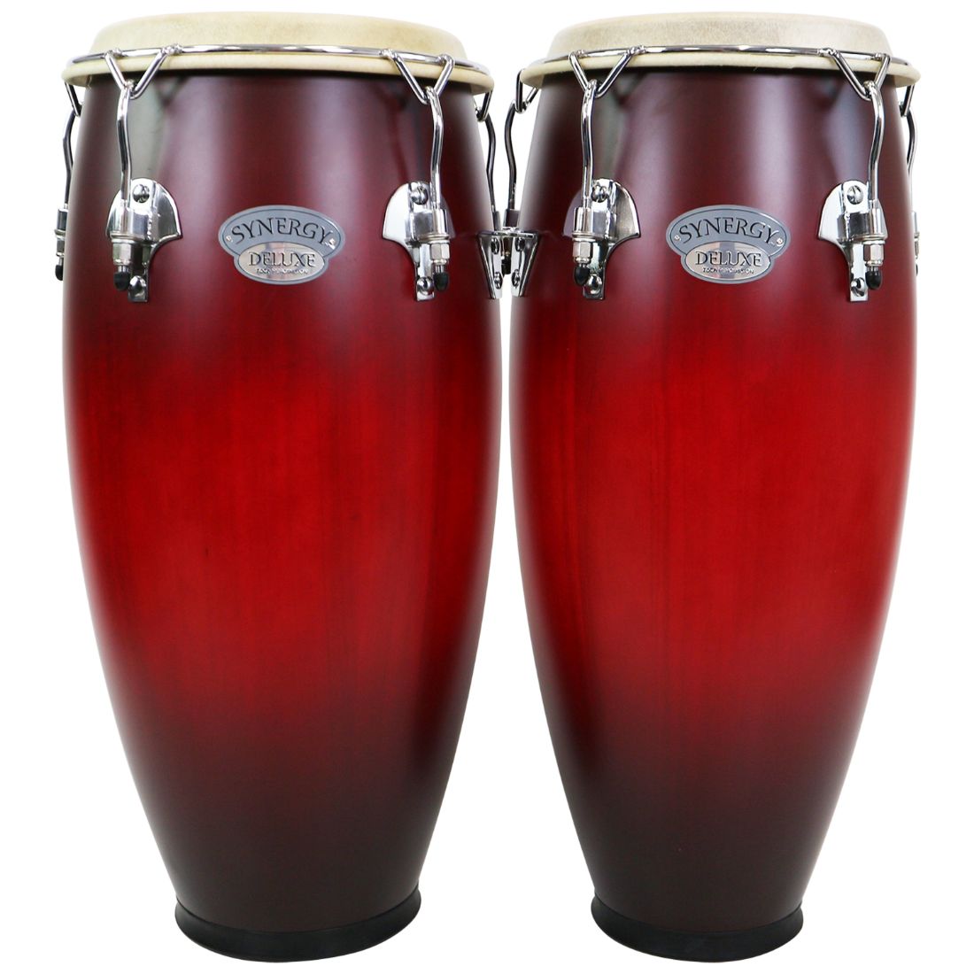 Toca Synergy Deluxe Conga Set Matte Wine Burst w/Basket Stands