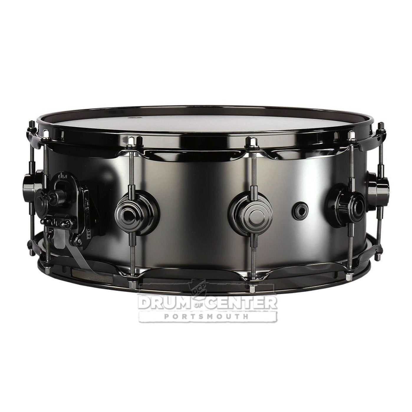 DW Collectors Series Satin Black Brass Snare Drum - 14x5.5 - Black Nickel Hardware