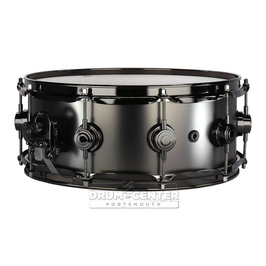 DW Collectors Series Satin Black Brass Snare Drum - 14x5.5 - Black Nickel Hardware