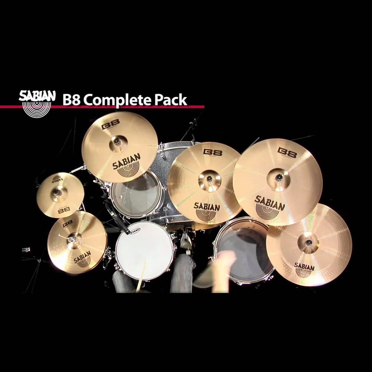Sabian B8X First Pack w/ 14" Hi Hat Cymbals, 16" Crash
