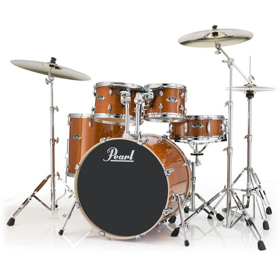 Pearl Export Lacquer 5 Piece Drum Set with Hardware - Honey Amber
