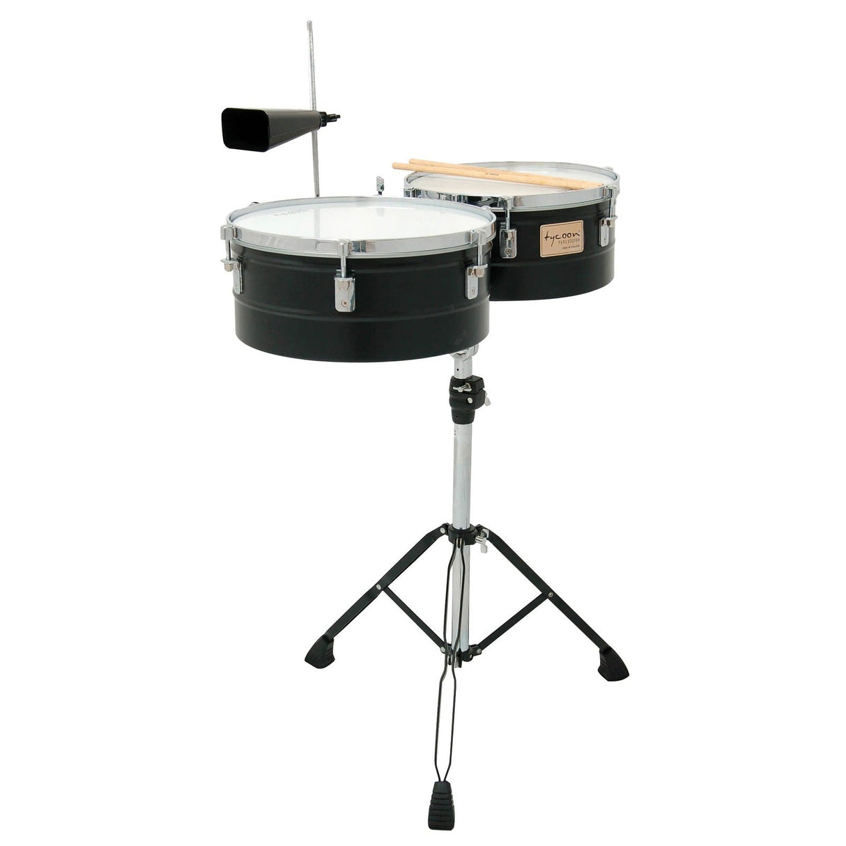 Tycoon Percussion 13 and 14 Black Powder Coated Shell Timbales