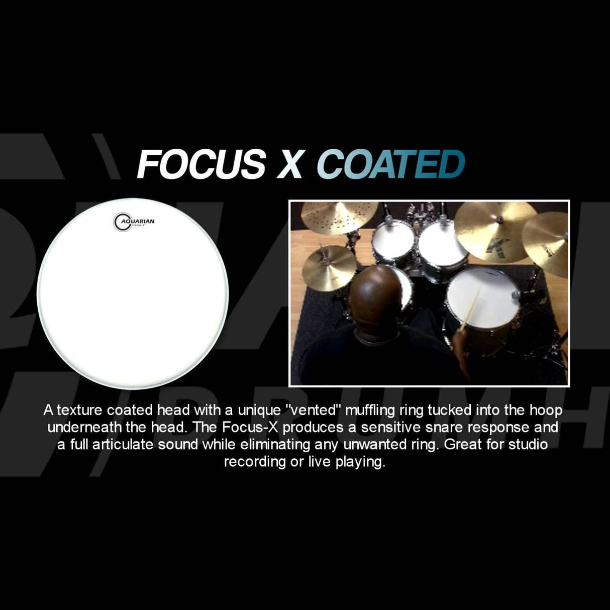 Aquarian Texture Coated Focus-X Drumhead 13