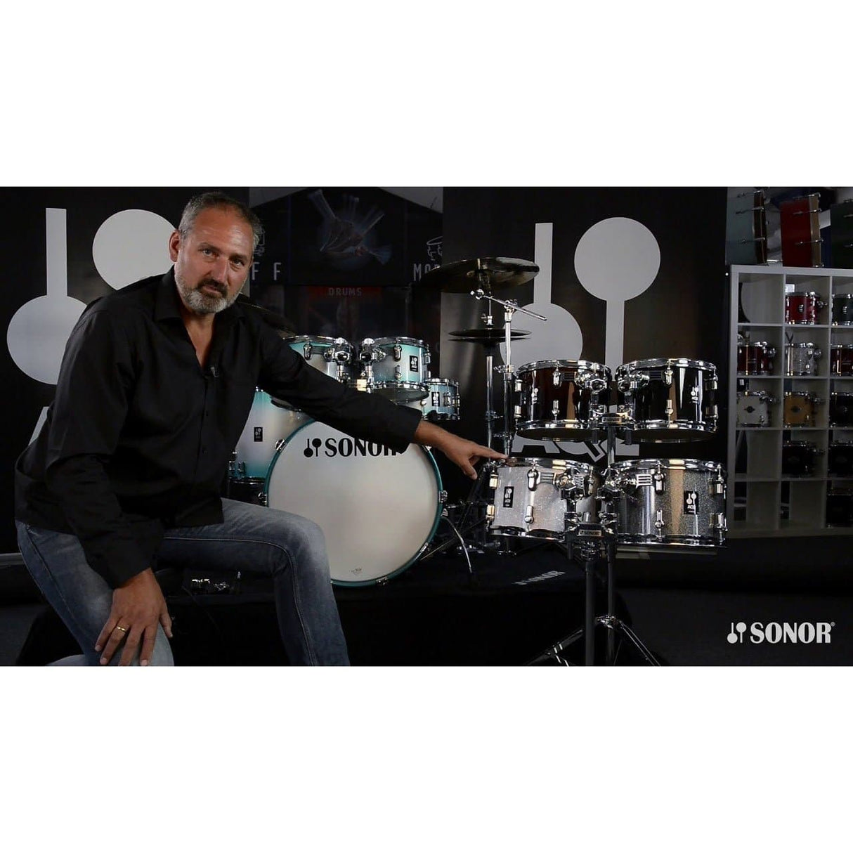 Sonor AQ2 Maple 4pc Bop Drum Set Titanium Quartz