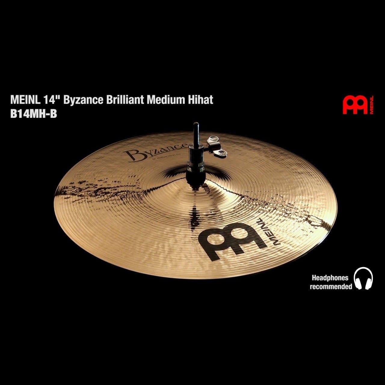 Meinl Byzance Brilliant Medium Hi Hat Cymbals 14 - B14MH-B – Drum