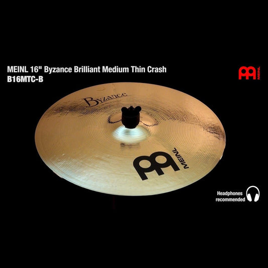 Meinl Byzance Brilliant Medium Thin Crash Cymbal 16