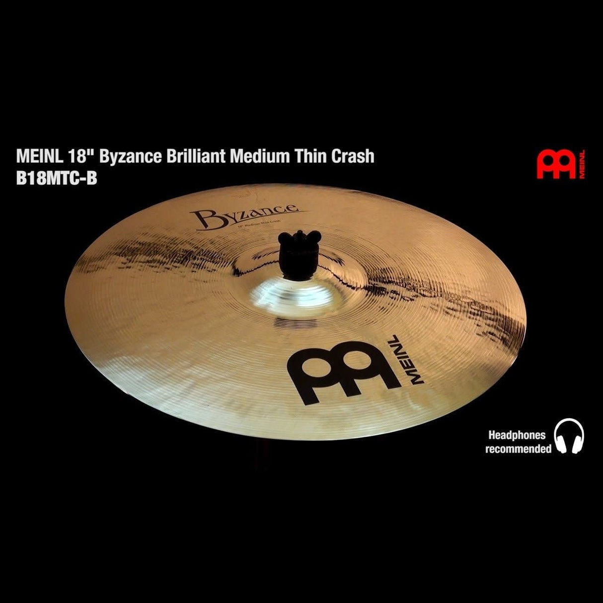 Meinl Byzance Brilliant Medium Thin Crash Cymbal 18