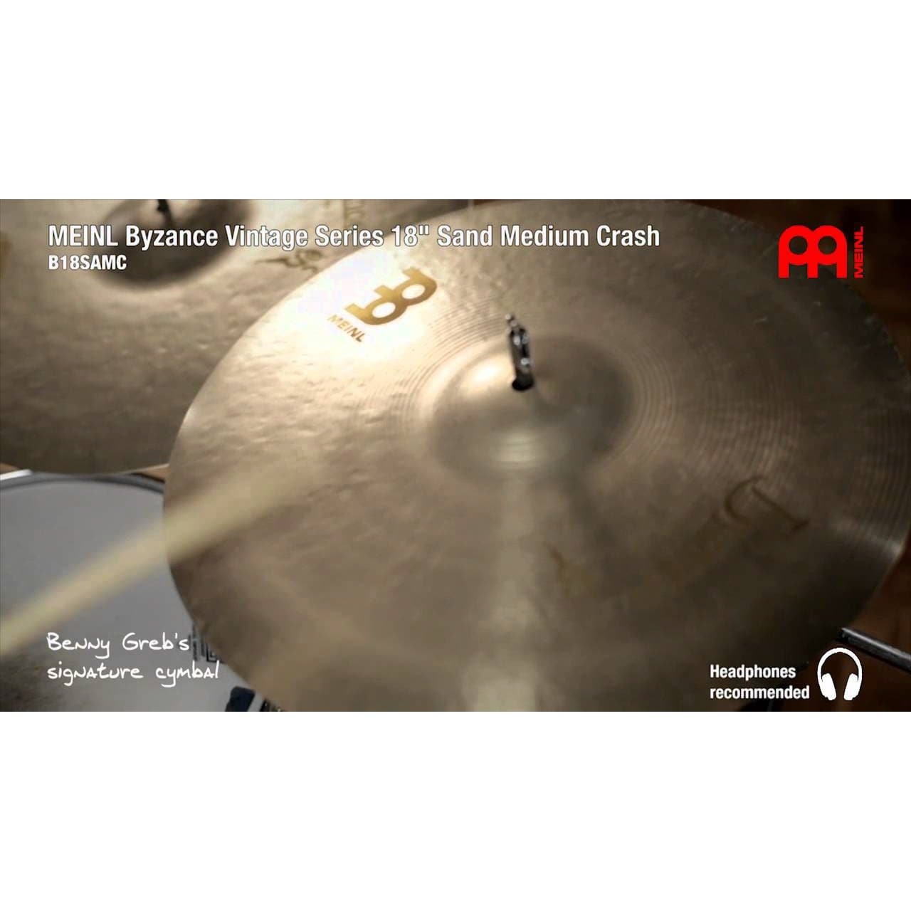 Meinl Byzance Vintage Sand Medium Crash Cymbal 18