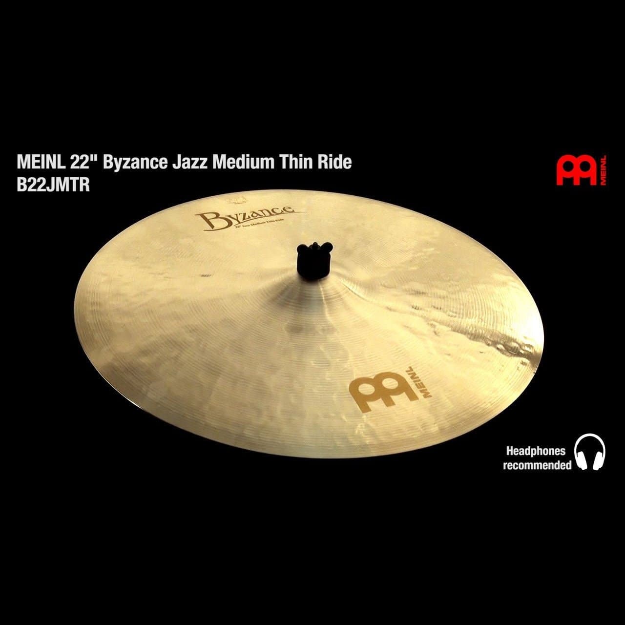 Meinl Byzance Jazz Medium Thin Ride Cymbal 22