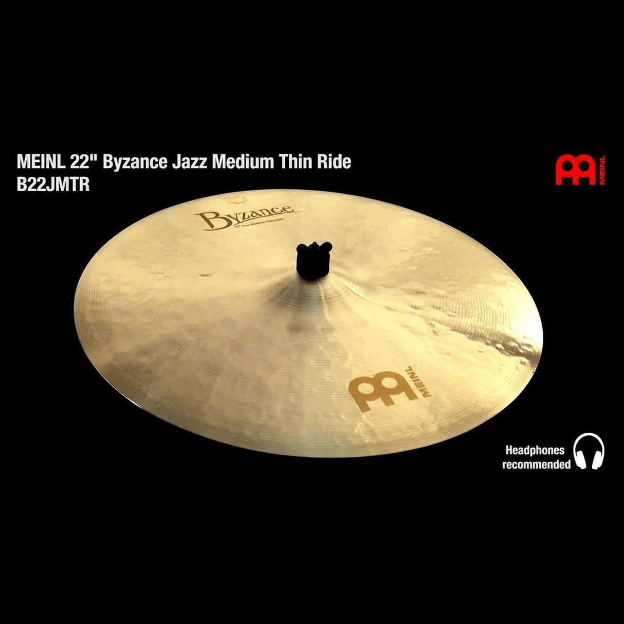 Meinl Byzance Jazz Medium Thin Ride Cymbal 22"
