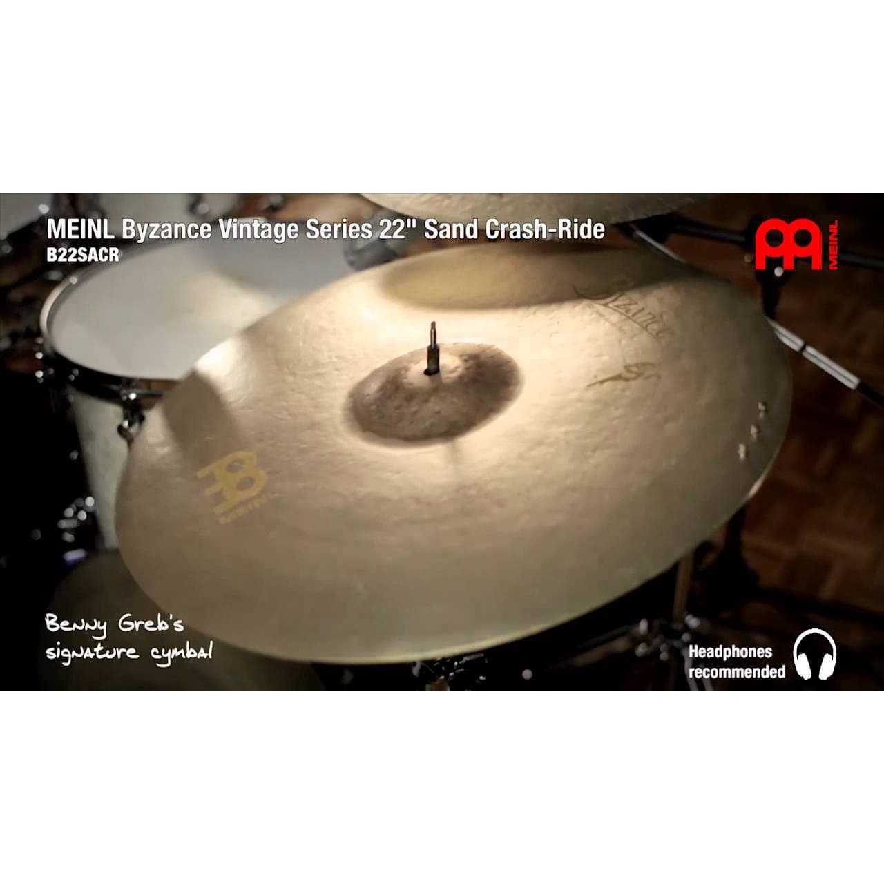 Meinl Byzance Vintage Sand Crash/Ride Cymbal 22 | Drum Center Of