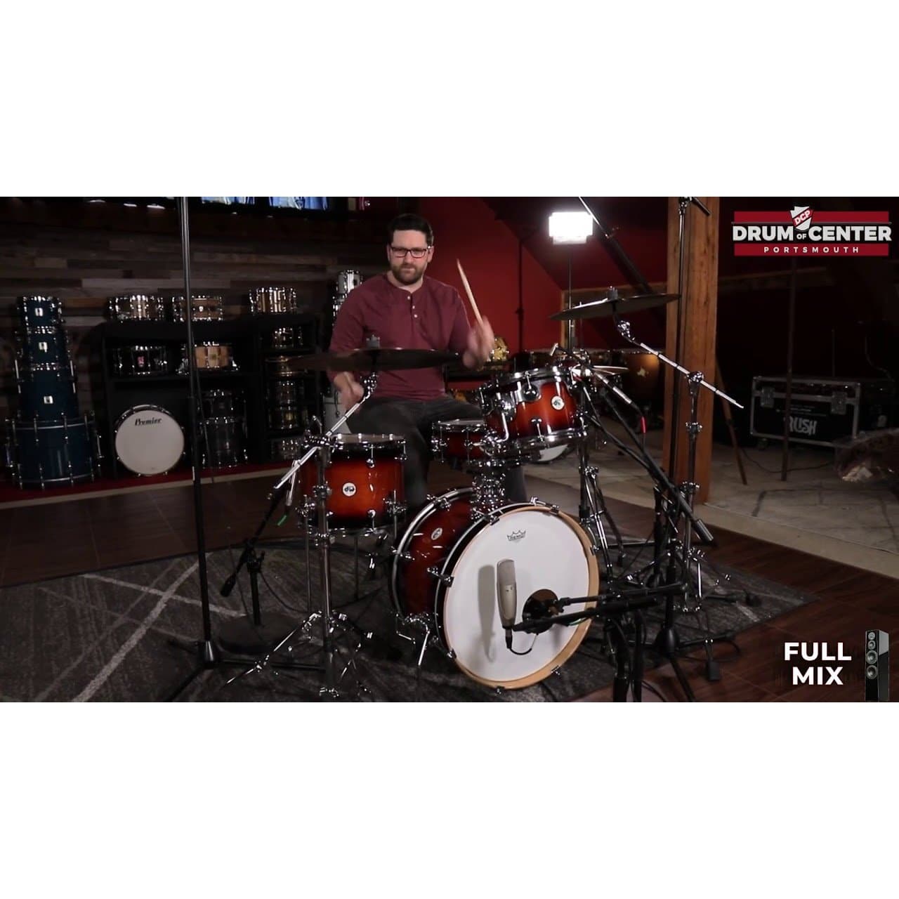 DW Design Frequent Flyer 4pc Drum Set Cherry Stain Lacquer