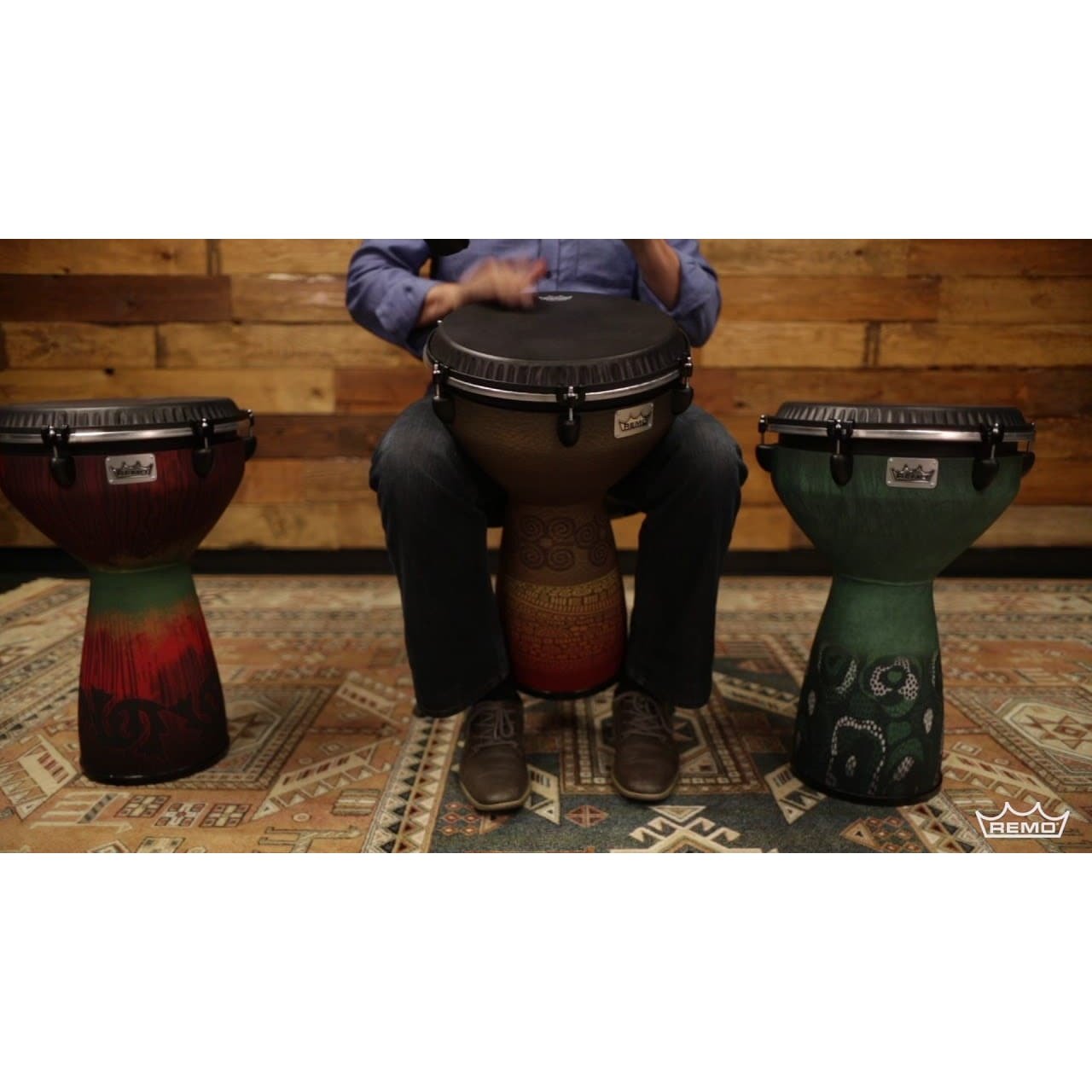 Remo Flareout Djembe Drum - Everglade Green 13"