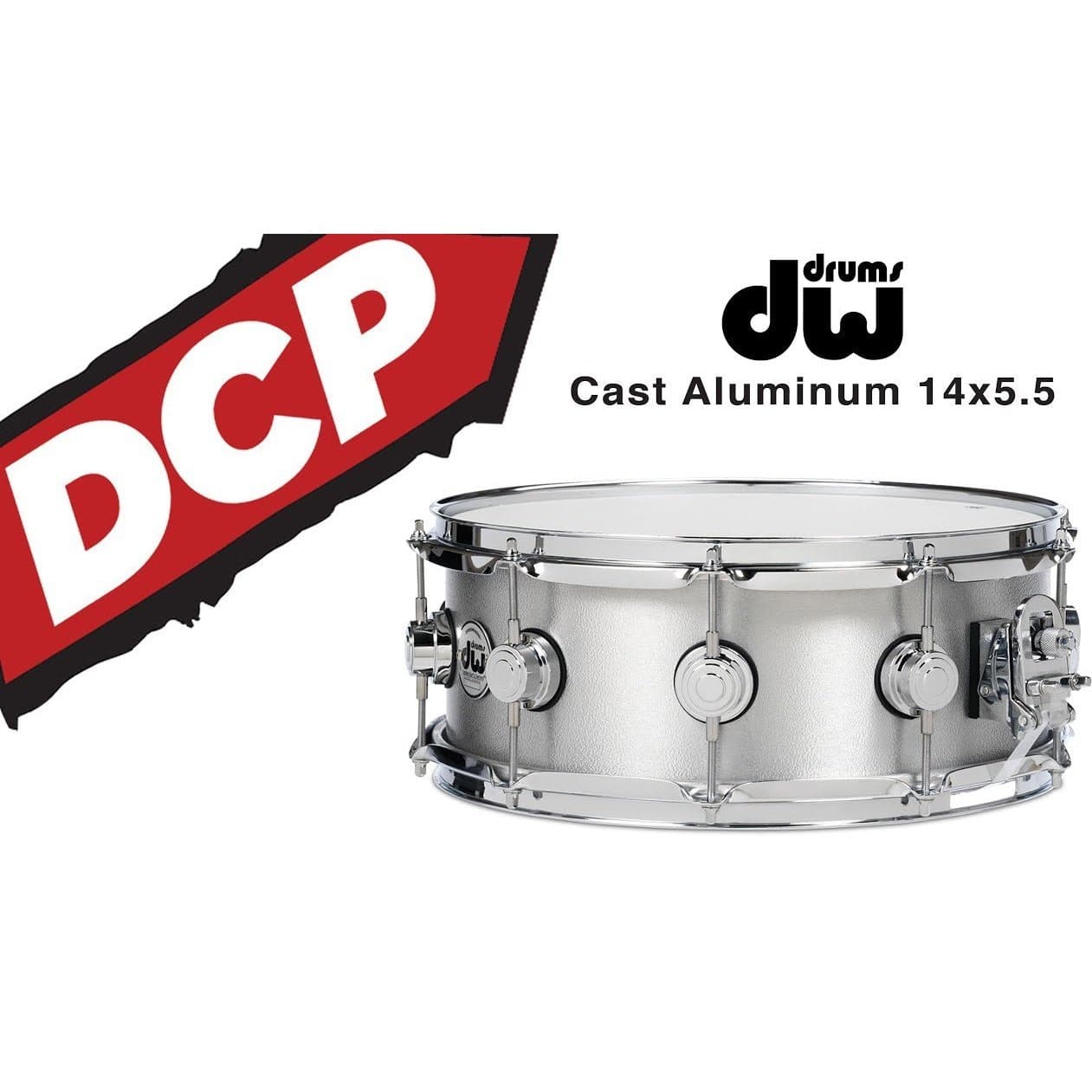 DW Collectors Cast Aluminum Snare Drum 14x5.5 Chrome Hardware DCP
