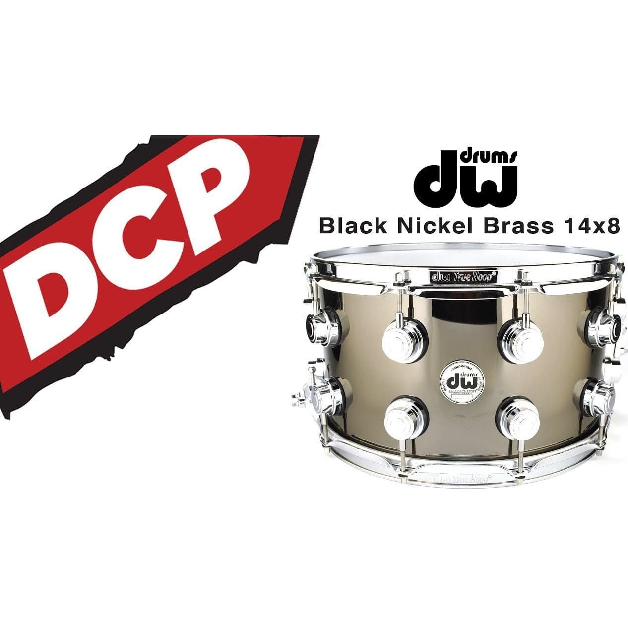 DW Collectors Black Nickel Over Brass Snare Drum 14x8 Black Nickel Hardware