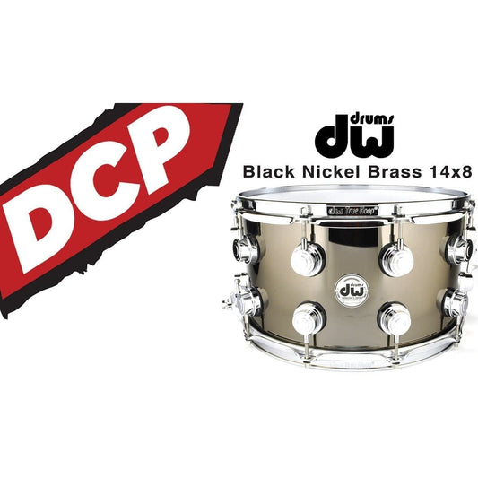 DW Collectors Black Nickel Over Brass Snare Drum 14x8 Black Nickel Hardware