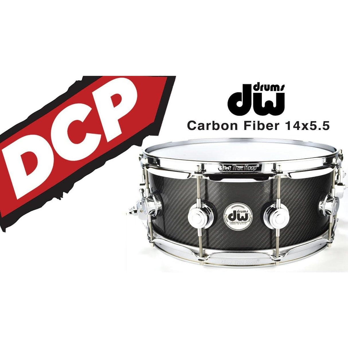 DW Collectors Carbon Fiber Snare Drum 14x5.5 Chrome Hardware