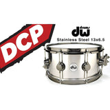 DW Collectors Stainless Steel Snare Drum 13x6.5 Black Nickel Hardware