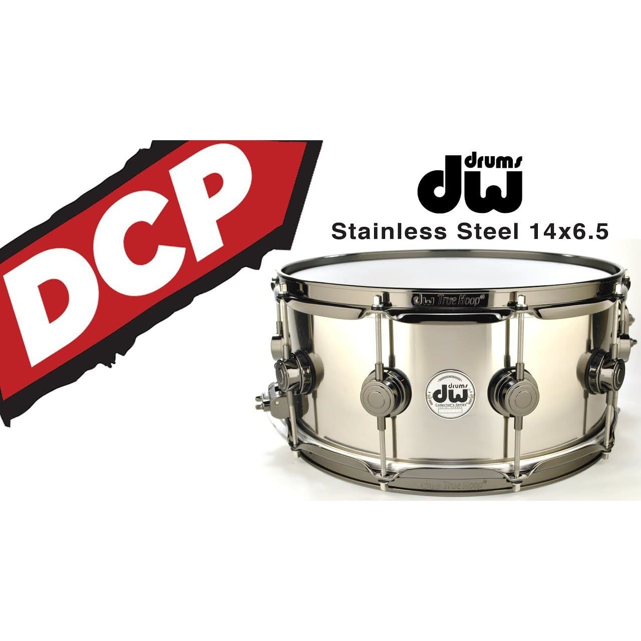 DW Collectors Stainless Steel Snare Drum 14x6.5 Black Nickel Hardware