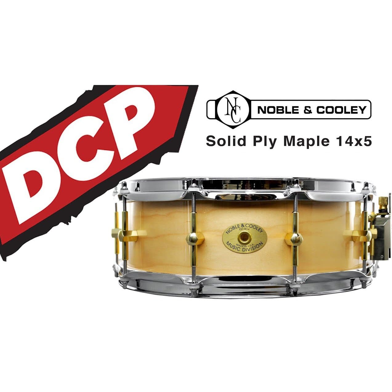 Noble & Cooley Solid Shell Classic Maple Snare Drum 14x5 Natural Gloss