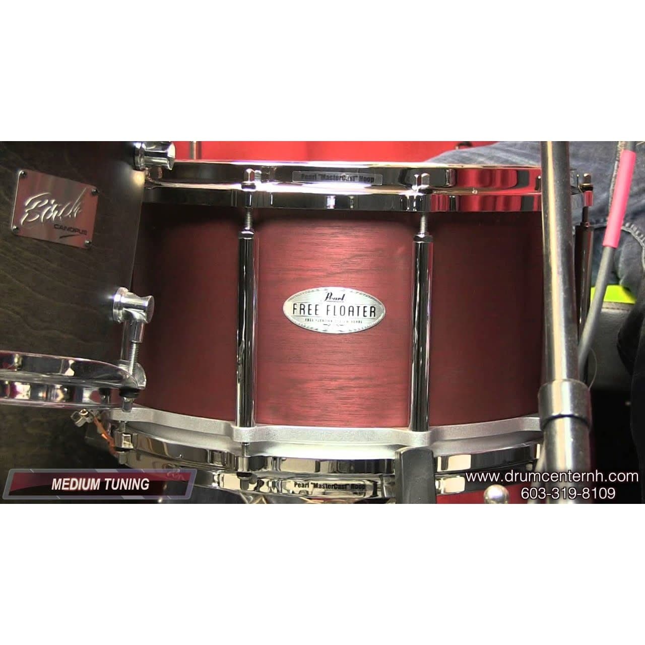 Pearl 14x8 African Mahogany Free Floating Snare - Natural Mahogany