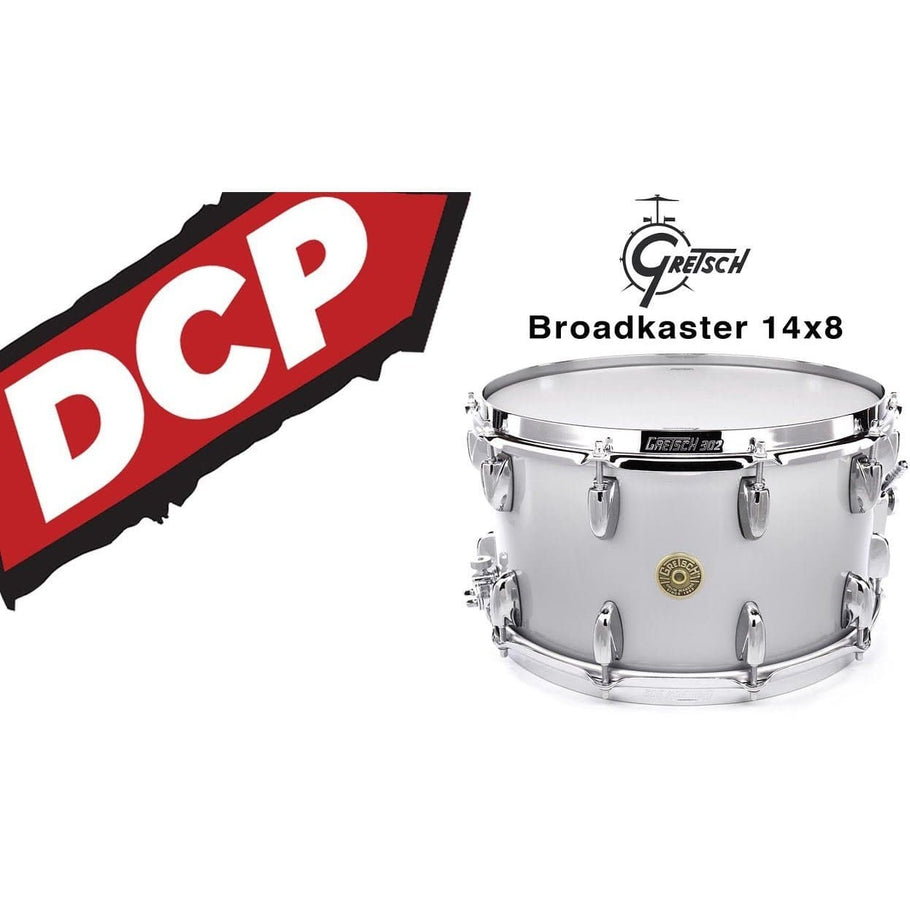 Gretsch Broadkaster Snare Drum 14x8 20Lug Silver Mist Gloss w/Micro