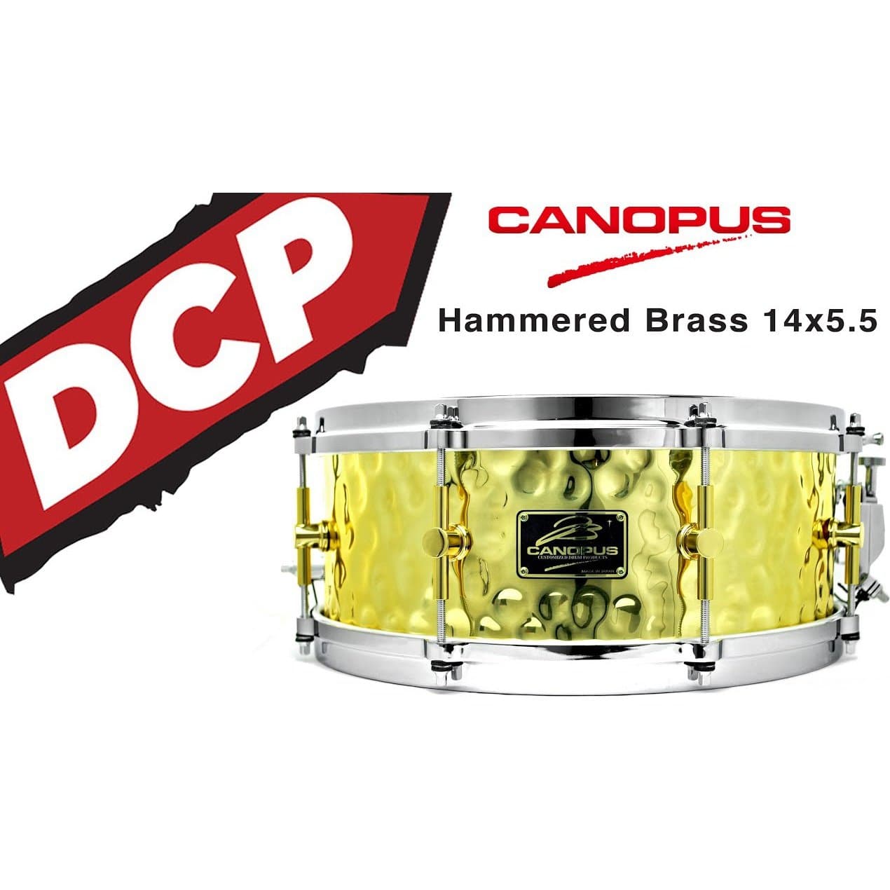 Canopus 'The Brass' Hammered Snare Drum 14x5.5 w/ Cast Hoops