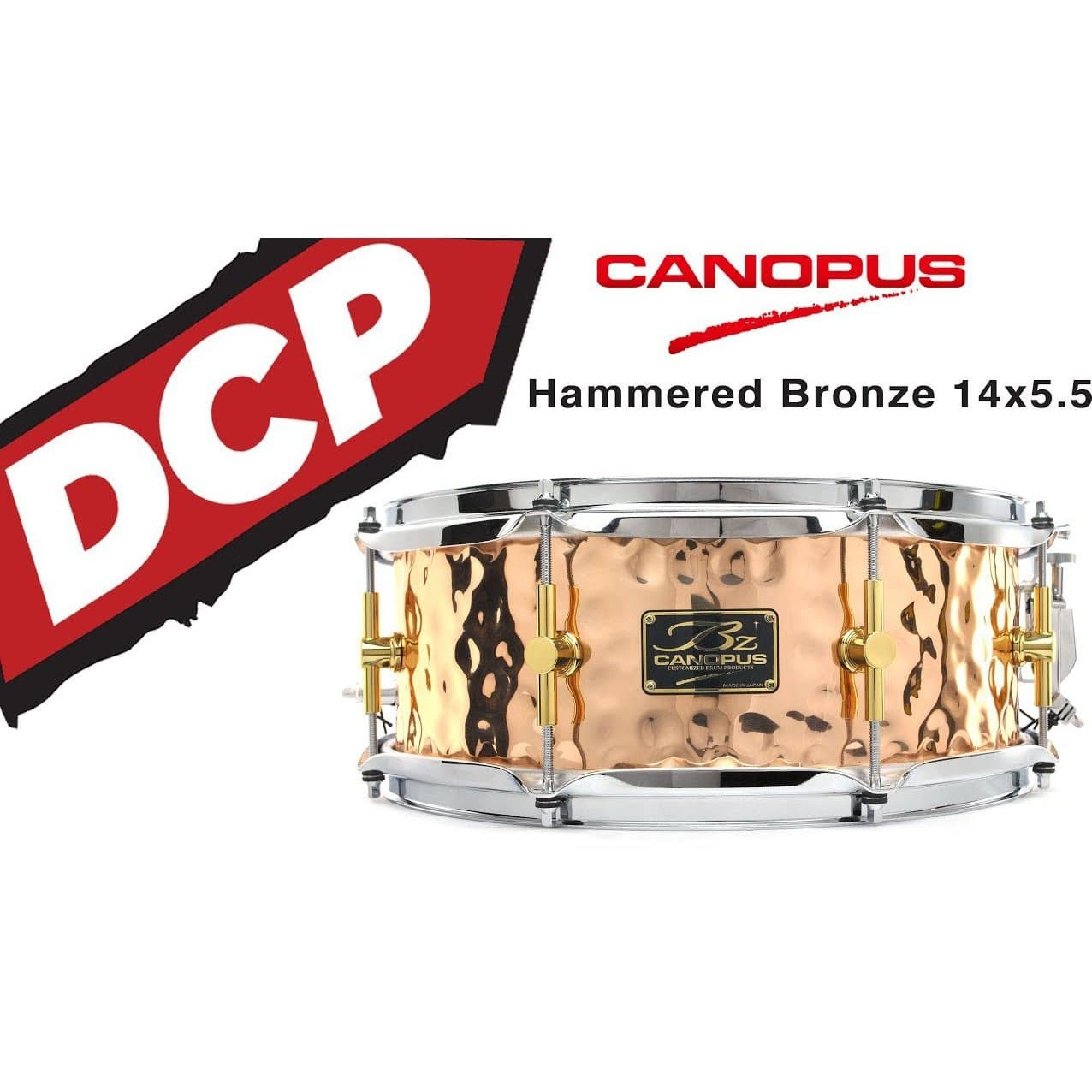 Canopus 'The Bronze' Hammered Snare Drum 14x5.5 w/ Flanged Hoops