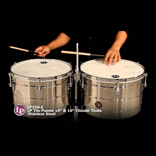 LP Tito Puente 15 & 16 Thunder Timbs - Stainless Steel