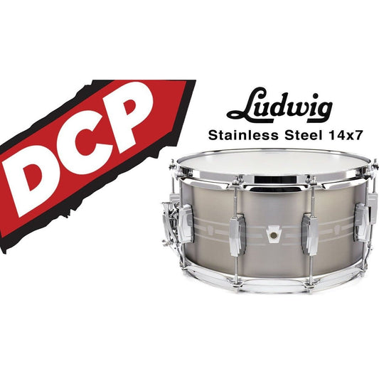 Ludwig LSTLS0714 Heirloom Stainless Steel Snare Drum 14x7