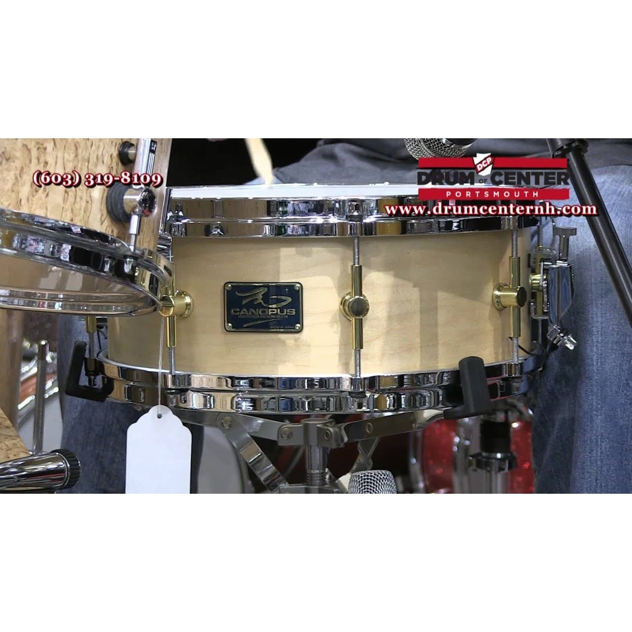 Canopus 'The Maple' Snare Drum 14x5.5 w/ Cast Hoops Natural Lacquer