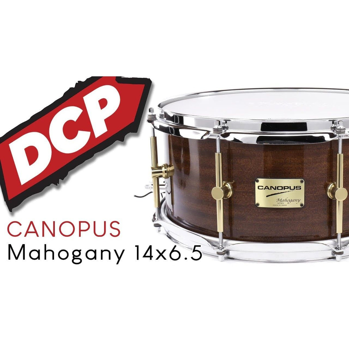 Canopus Mahogany Snare Drum 14x6.5 Black Lacquer