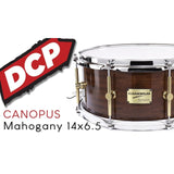Canopus Mahogany Snare Drum 14x6.5 Black Lacquer