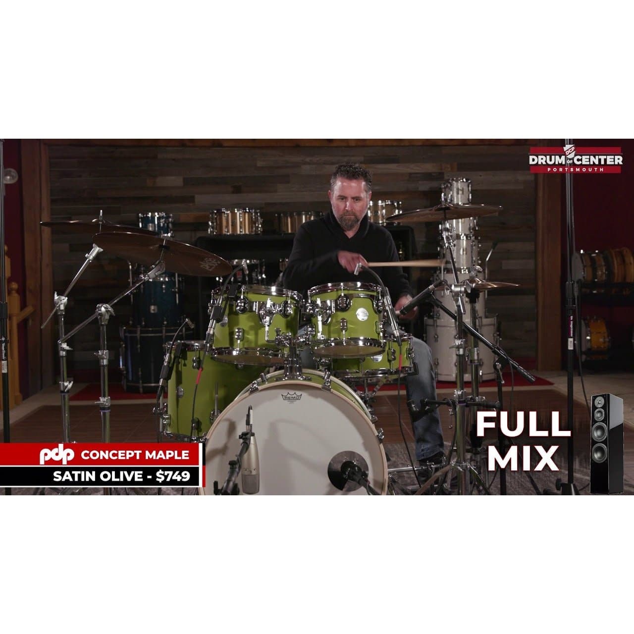 PDP Concept Maple PDCM2217SB 7pc Drum Set - Silver To Black Fade