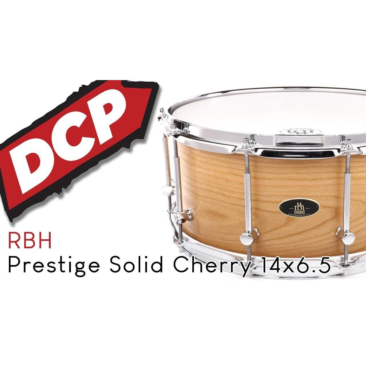RBH Prestige Solid Cherry Snare Drum 14x6.5 w/ Maple Rings