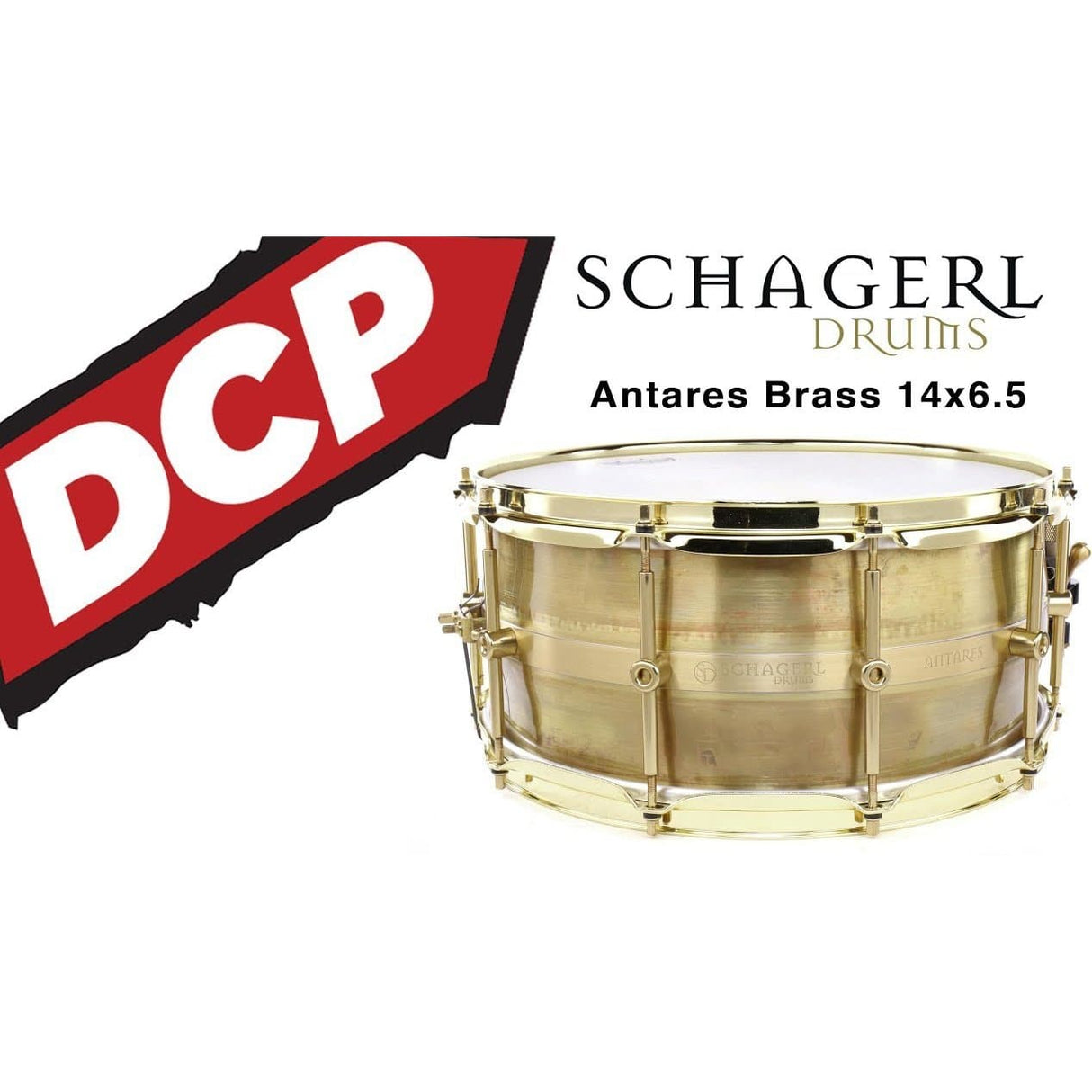 Schagerl Antares Brass Snare Drum 14x6.5 w/ Black Hardware