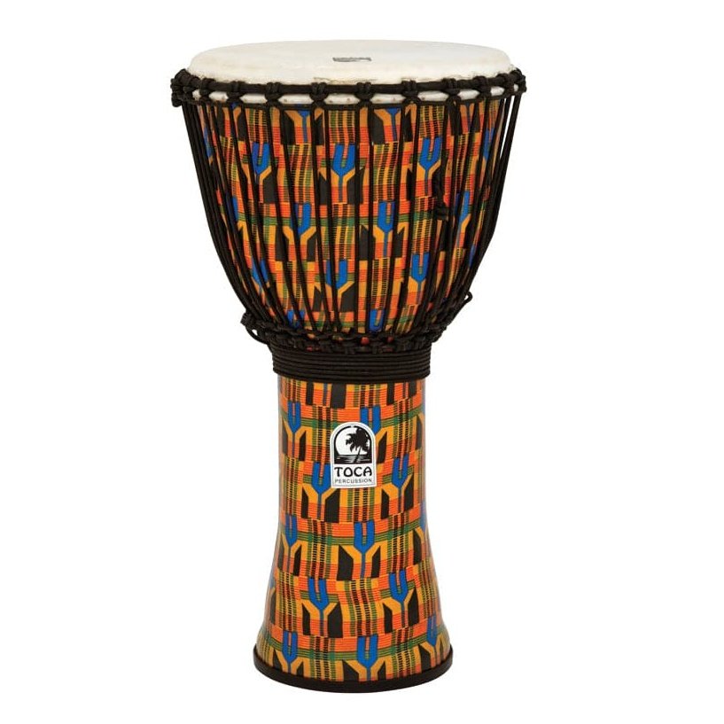 Toca Freestyle Rope Tuned 12" Djembe, Kente Cloth