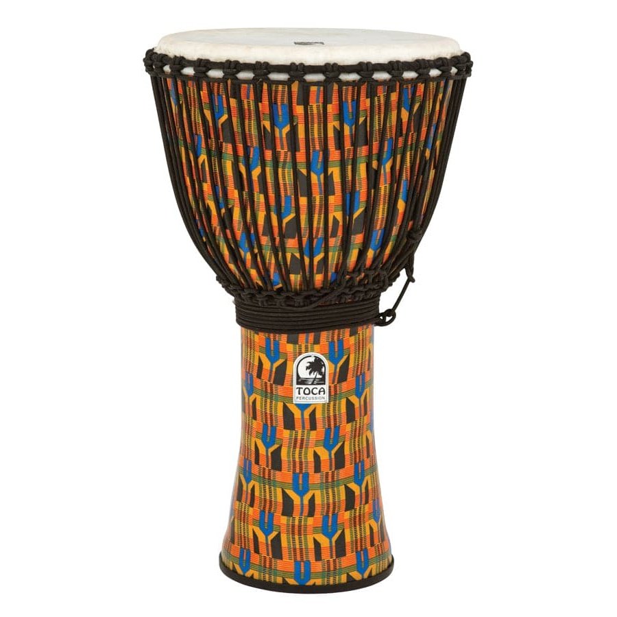 Toca Rope Tuned Djembe 14" w/ Bag, Kente Cloth