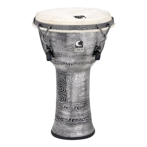 Toca Freestyle Mechanically Tuned Djembe 9" Fiesta Antique Silver