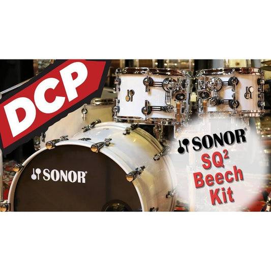 Sonor SQ2 Beech 4pc Drum Set White Sparkle Lacquer