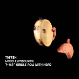 Toca Wood Tambourine, 7-1/2 Single Row with Head