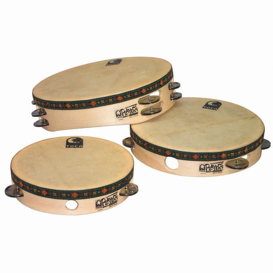 Toca Wood Tambourine, 9 Single Row with head