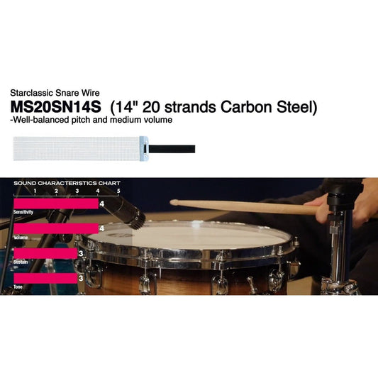 Tama MS20SN14S Starclassic Carbon Steel Snare Wire 14" 20-Strand